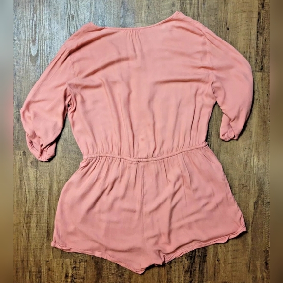 La Vie En Rose Aqua roll tab sleeve romper - Picture 13 of 13